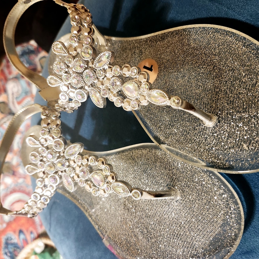 Elegant Silver Embellished Sandals